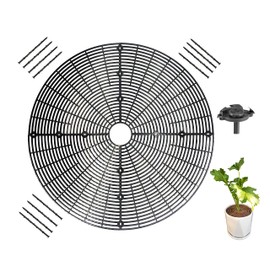 Yfan Plant Pot Gird with Center Hole Flower Cover Soil Protectors from Cats Digging Stopper Baby satety 20.8” Plant Gird Cover 2 Pack Black