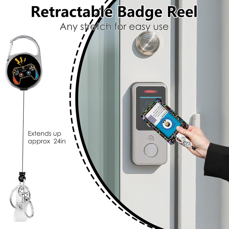 Gamepad Badge Holder with Boys Lanyard, Game ID Badge Holder