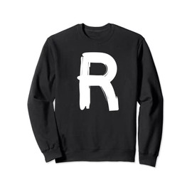 Creative Bold White Letter R - Design - Alphabet - Marker Sweatshirt