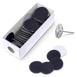 Andibro Pack of 100 Sanding Discs Pedicure, 80 Grit 25 mm Replacement Sandpaper Discs and Metal Bit for Nail Polishing Dead Skin Callus Removal Electric Foot Files Tools