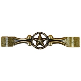 Set of 6 Drawer Handle Star with Barbwire Cabinet Pull Western Southwest Rustic Texas (Antique Brass)