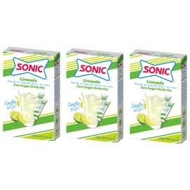 Sonic Limeade Singles to Go Drink Mix, Includes 3 Boxes with 3 Packets in Each Box, 18 Total Packets