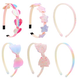 Girls Headbands Pink Toddler Headband Cute Kids Headbands Hair Bands for Little Girls Heart Star Headband Head Bands for Girls Hair Toddler Girl Hair Accessories Kids Cute Hair Accessories for Girls