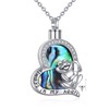 AXELUNA Frog Urn Necklace for Ashes Sterling Silver Abalone Shell