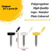 UK Number Plate Fittings - White, Black and Yellow Screw