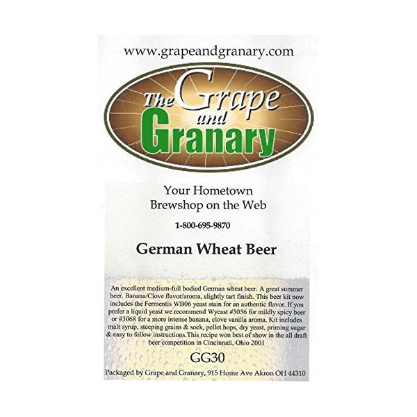 Grape and Granary German Wheat Beer Kit- For 5 US Gallons