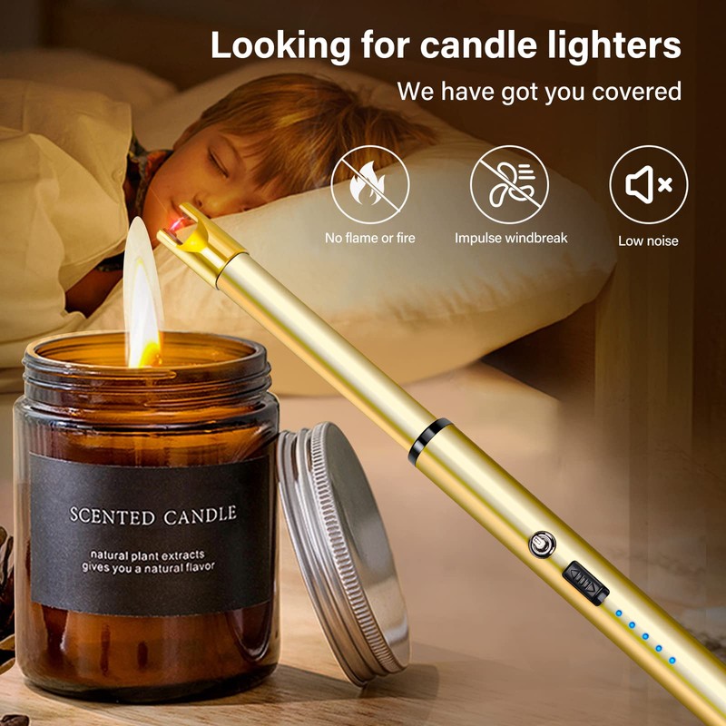 Navpeak Electric Candle Lighter Windproof USB Rechargeable Flameless Long Neck
