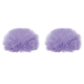 PATIKIL Furry Microphone Windscreen 7mm x 60mm Mic Cover Windshield for Indoor Outdoor Microphone Purple 2 Pack