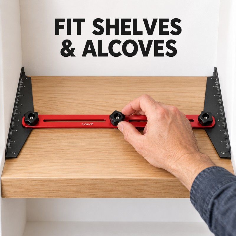 Adjustable Stair Tread Template Tool, 10.2–60 Inch Aluminum Measuring Jig