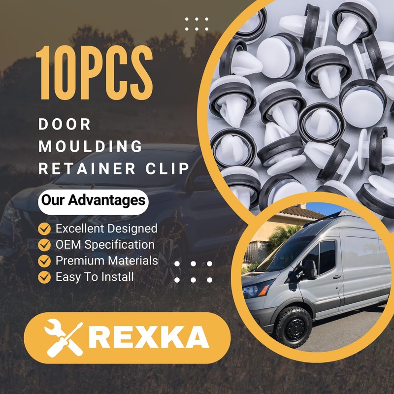 Rexka 10pcs Wheel Arch Door Moulding Trim Retainer Clip for