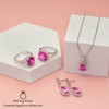 PEORA Created Pink Sapphire Museum Ring Sterling Silver 2.50 Carats