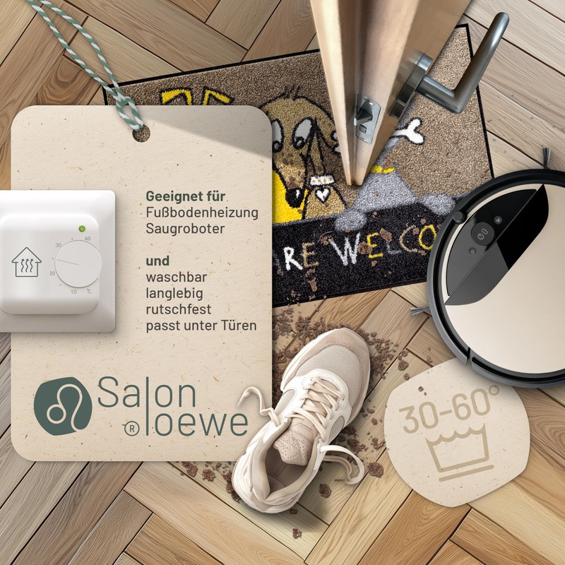 Salonloewe Doormat "Dogs are Welcome" -washable