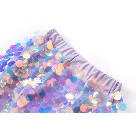 Toddler Girl Sequin Pencil Skirt with Pleated Layered Tulle Mermaid Tail Skirts for Birthday Princess Party Purple 140