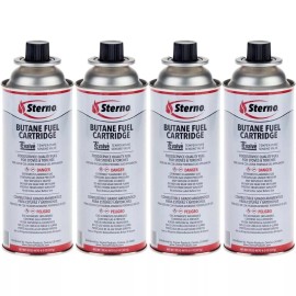 Sterno Butane Fuel Cartridge for Appliances & Stoves, 8oz - 4-Pack (50190)