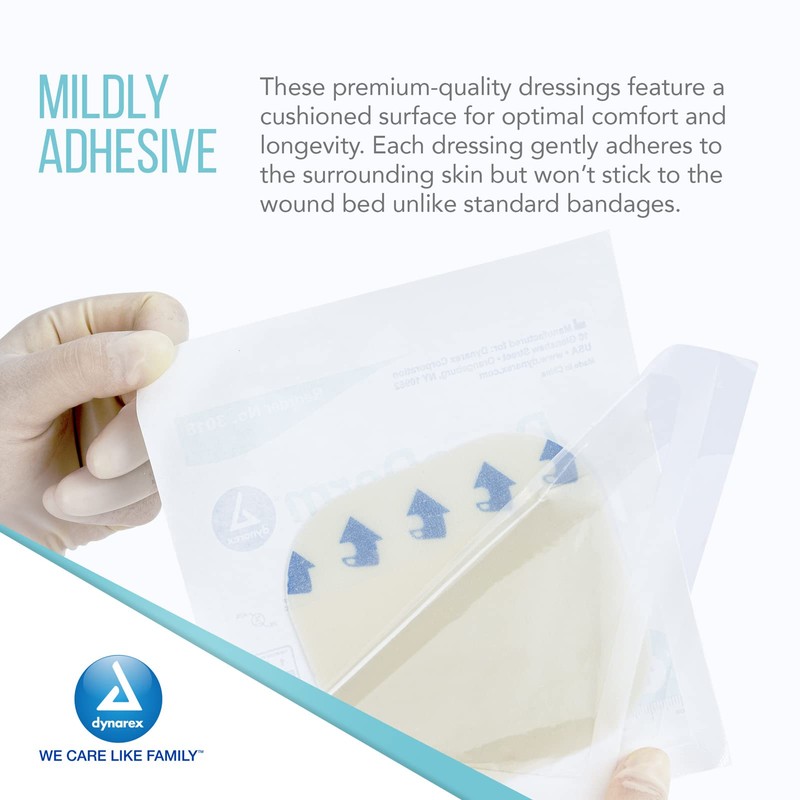 Dynarex DynaDerm Hydrocolloid Dressings, Sterile Moist Bandages Used for All