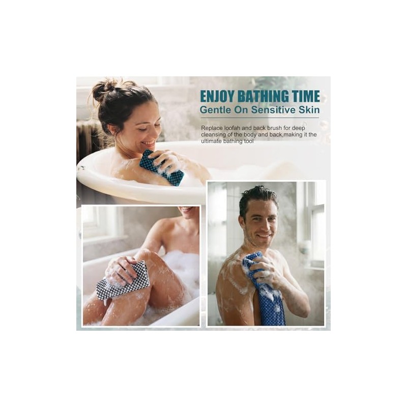 Back Scrubber Shower Silicone, Compact Lightweight Accessory for Travel and