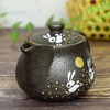 I rabbit Kutani pottery teapot pot (with tea strainer)