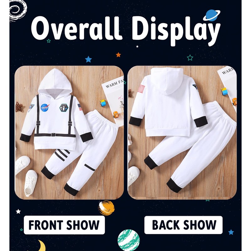 Singcoco - Traje de bebé para niño pequeño, Blanco-astronauta, 6