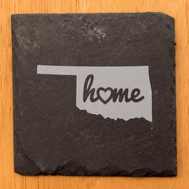 Oklahoma Home Coasters - Square Slate - set of 4