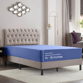 Empyrean King Fitted Sheet - Deep Pocket, Fits 14-16 Inch Mattress, Ultra Soft Microfiber, Fade & Wrinkle Resistant, Shrinkproof, Durable Hotel-Quality Sheet, Calm Blue