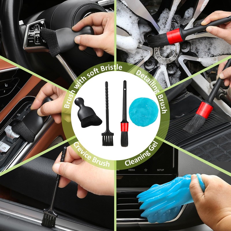 Qydipclin 10pcs Windshield Cleaner Tool, Car Window Cleaning Wash Kit