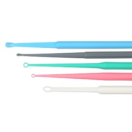 American Hospital Supply Ear Curettes | Ear Pick Wax Removal Tool Cleaner | Individually Wrapped Plastic Ear Cleaner Tools for Teens Adult Pack of 75 (15 of Each Tip Style)
