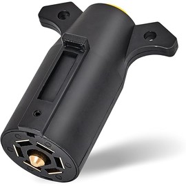 MECMO RV 7 Pin Trailer Plug Splice-in Replacement Trailer Side Male End 7 Way Round RV-Style Trailer Light Wiring Harness Connector, Heavy Duty 7 Prong Trailer Wiring Tow Plug for RV Boat Trailer