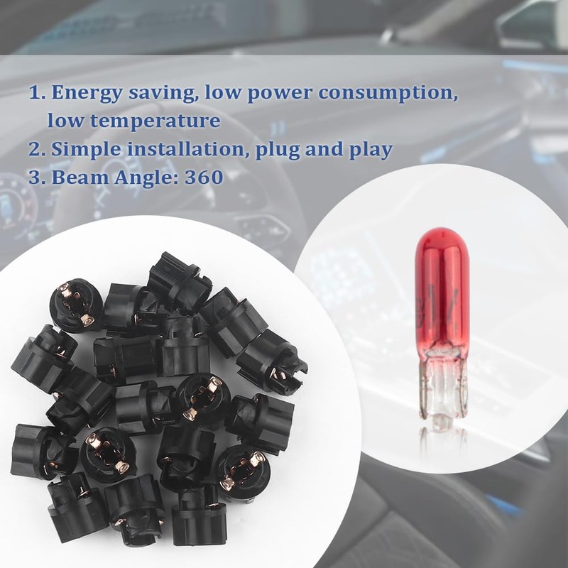 20PCS T5 17 57 79 86 Halogen Instrument Cluster Bulbs