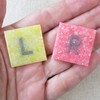 X-Ray Markers - Pastel Yellow and Coral Glitter Epoxy Resin