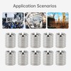 Smgda 10Pcs Threaded Insert Nut, M8 to M12 Length 15MM