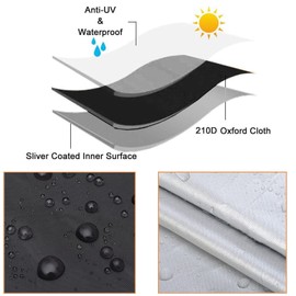 Patio Heater Cover Waterproof with Zipper,COOSOO Outdoor Standup Propane Heater Cover,Heavy Duty Oxford Tear-Proof,Anti Snow, Hail,Dust for Round Garden Standing Gas Heat Lamp,228x106x70cm,Black