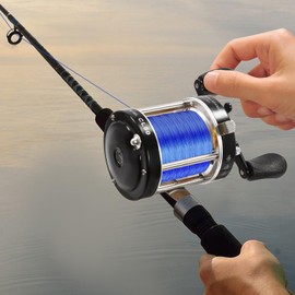 Round Baitcasting Reel #50 Black Right Conventional Reel for Catfish 5.2:1 Gear Ratio Beach Casting High Stability Reel Baitcasting Fishing Reel, Fishing Assistant Reel for Inshore and Deep Sea Fishin