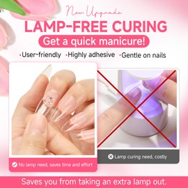UNA GELLA Lamp-Free Semi Solid Nail Glue for Press Ons: 10ml and Soak Off Gel Nail Glue Remover for False Acrylic Nails 12ml, Super Strong G lue Quick Removal Kit