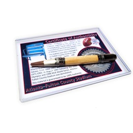 Atlanta-Fulton County Stadium Wooden Seats. Own a piece of Football & Baseball History! Wood for this Handcrafted Pen was Sourced from the Home of the Falcons and Braves. Includes COA
