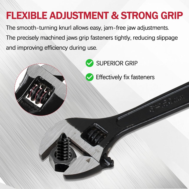 Cawla 6" Adjustable Wrench Fits for Automotive Plumbing and Home