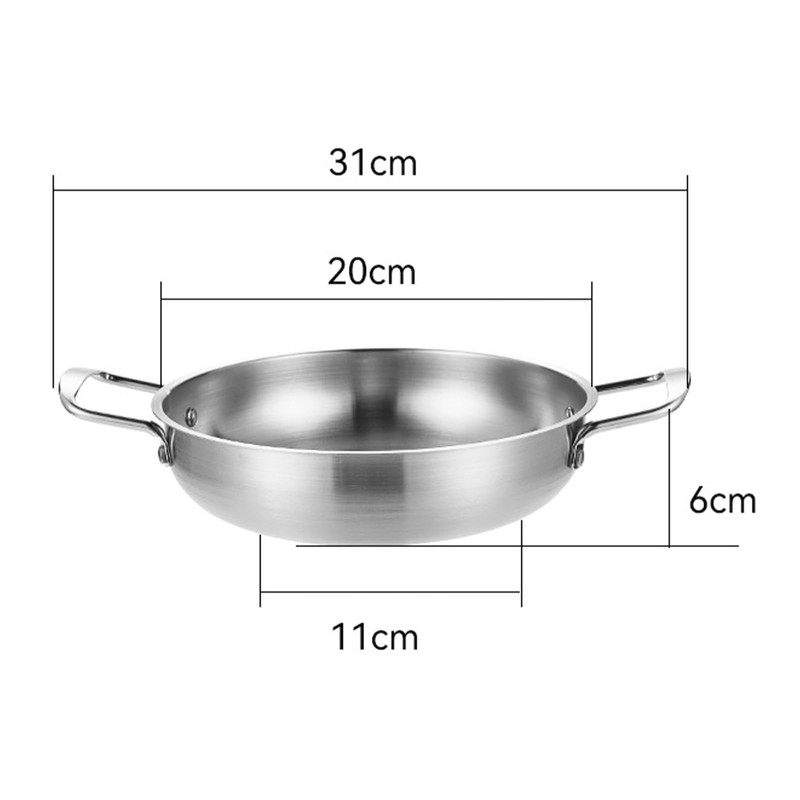 Stainless Steel Stockpot, 1350ml Induction Stock Pot Flat Bottom Skillet