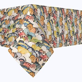 Fabric Textile Products, Machine Washable, 100% Milliken Polyester, Tablecloths, Table Runners, Napkins, & Outdoor Tablecloths, Close Up Butterflies (60" x 120")