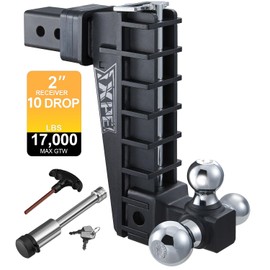 XPE Trailer Hitch,10 Inch Adjustable Drop Hitch,Fits 2 Inch Receiver, 25,000 Lbs Gtw - Tow Hitch for Heavy Duty Truck