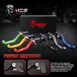 MZS Dirt Bike Brake Clutch Levers, Pivot Adjustable CNC Green Compatible with KX65 2000-2025 / KX85 2001-2025 / KX100 2001-2021 / KX125 2000-2005 / KX250 2000-2004 / KX250F 2004