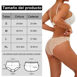 UOUOU Ropa Interior para Mujer con Encaje Que no se Muestra, Bragas Invisibles, Ropa Interior de elástica Suave, sin Costuras, Bragas sexys, Paquete de 6(L)