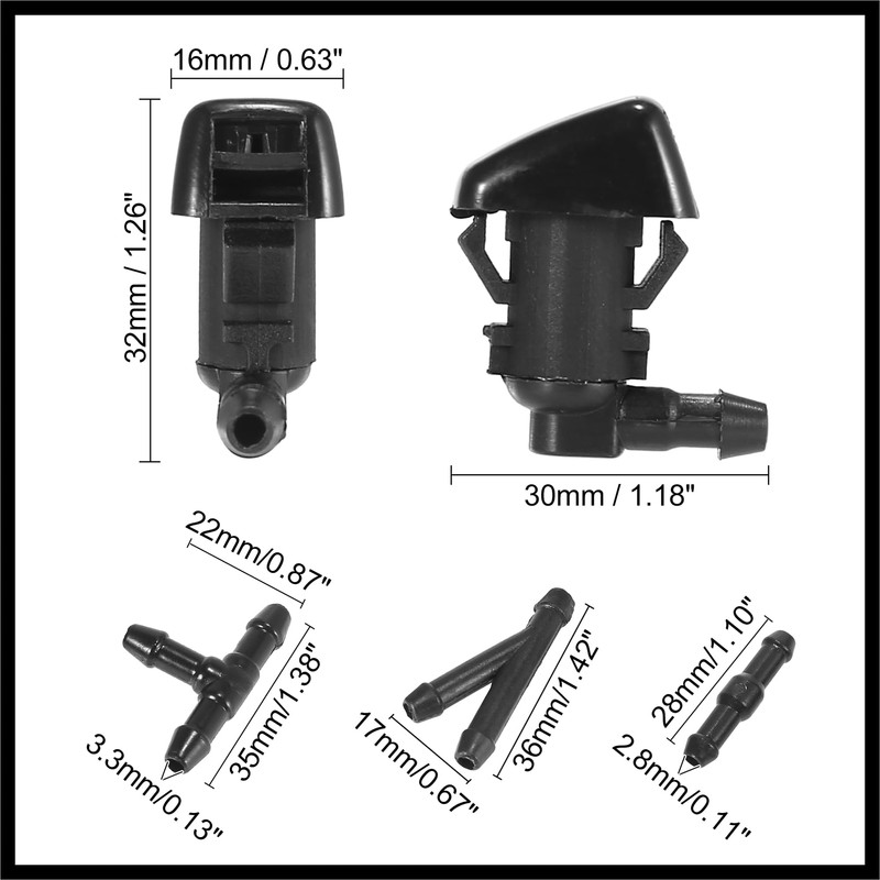 Hihaha Front Windshield Washer Hose Kit Fit for Ford Edge