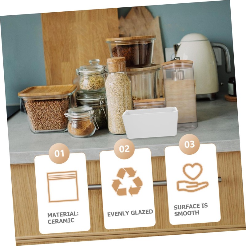 iplusmile 2pcs Rectangular Sugar Bowl Elegant Flat Bottom Jars for