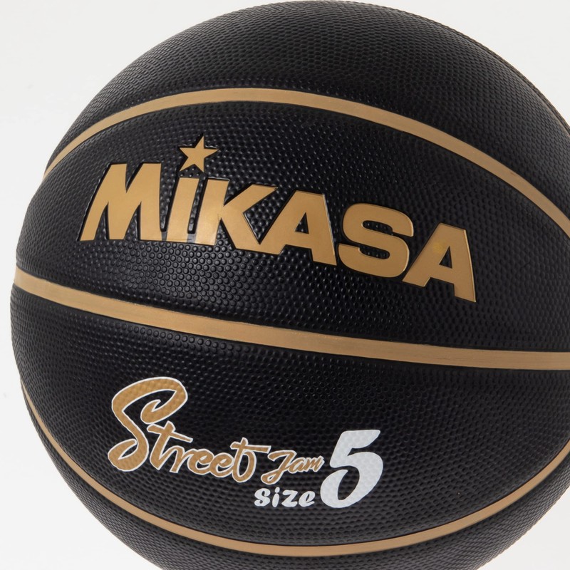 Mikasa BB502B-BKGL-EC Basketball, Size 5, Rubber, Black/Gold, Recommended Internal Pressure
