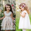 LMYMHMLM 2pcs Lace Hair Bows for Girls, White Lace with