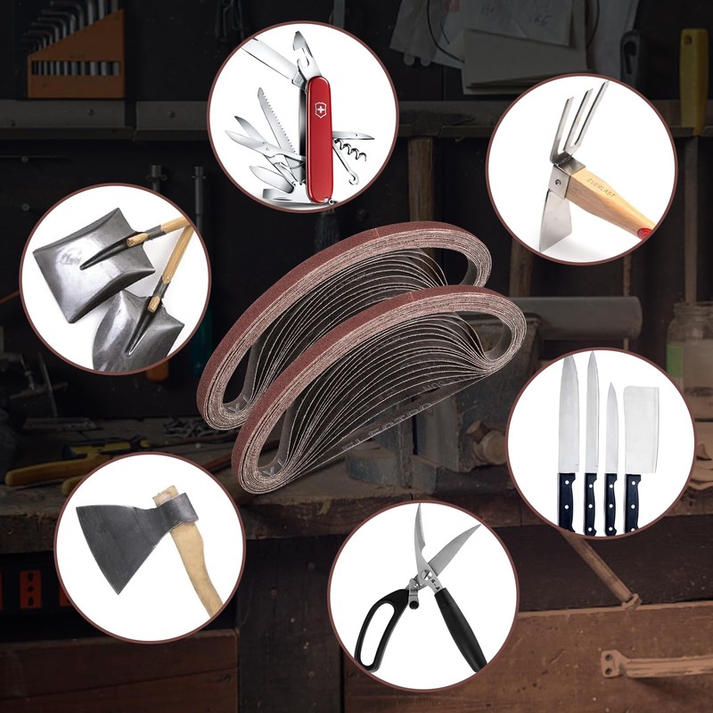 STEBRUAM Pack of 30 Sanding Belts 9 x 533 Grit