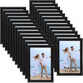 Redbaker 24 Pack Picture Frames Bulk Black Photo Display Frames for Wall Mount Tabletop Home Office School Display Wedding Gift (4 x 6 Inch)