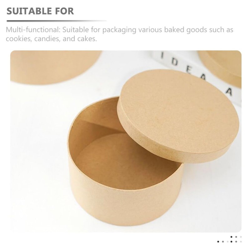 HOLIDYOYO Circular Packaging Box, Round Paper Mache Box, Round Nesting