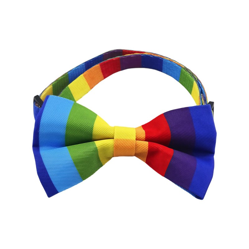 Blingbling Warmth Pet Collar Bow Tie & Tie, Comfortable Rainbow