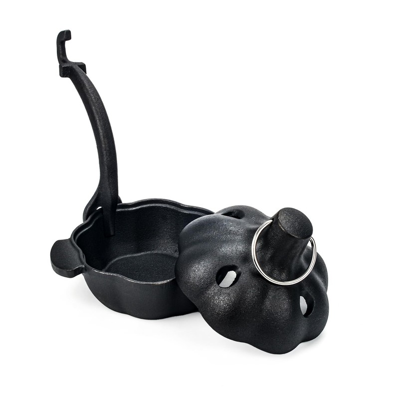 IPROUDER Cast Iron Garlic Roaster with Handle, Smoker Roaster, Garlic