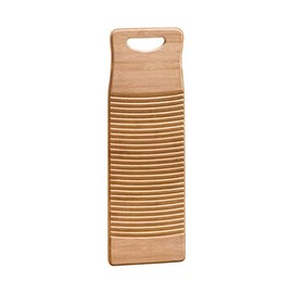 TOPBATHY Wood Washboard Practical Clothes Bamboo Washboard Anti-slip Laundry Cleaning Board Manual Clothes Washing Tool for Home School - 60cm